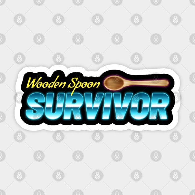 Wooden Spoon Survivor - Retro Sticker by juragan99trans